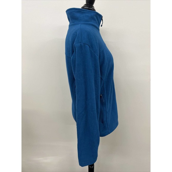 Columbia Fleece Jacket Size XL Full Zip Mock Neck Pockets Teal EUC FS Charity - Picture 2 of 10